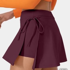 Halara Everyday Cloudful Air Lace-up 2 in 1  side pocket mini skirt LARGE